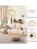 COSTWAY Pendelleuchte Deckenleuchte geflochten E27 in Beige