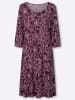 Sieh an! Jersey-Kleid in burgund-flieder-bedruckt