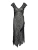 Noisy may Elegantes Spitzenkleid mit V-Ausschnitt und Rüschen in Schwarz