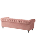 Beliani 2-tlg Sitzgruppe CHESTERFIELD in Rosa/Schwarz