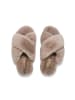 Flip Flop Hausschuh "cross*fur 2" in hellbraun