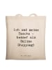 Mr. & Mrs. Panda Shopper Spruch Tragetasche Freude mit Spruch in Creme