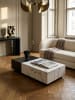 KADIMA DESIGN Couchtisch 120x60x28 cm Schwarz Sofatisch in Marmor-Optik