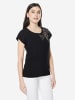 KOROSHI Damen-T-Shirt mit besticktem Edelstein in Schwarz