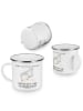 Mr. & Mrs. Panda Camping Emaille Tasse Detektiv Leidenschaft mit... in Weiß