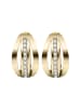 Adeliás Damen Ohrringe – Klappcreole aus 333 Gold mit Zirkonia in gold