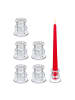 relaxdays 12 x Stabkerzenhalter in Transparent