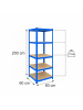relaxdays Schwerlastregal in Blau/ Braun - (B)60 x (H)200 x (T)60 cm