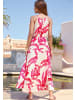 LASCANA Maxikleid in creme-pink bedruckt