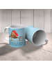Mr. & Mrs. Panda Tasse Rotkehlchen Schlitten mit Spruch in Eisblau