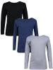 TupTam Kinder Unisex Unterhemd Langarm 3er Pack in schwarz/blau