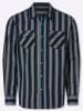WITT WEIDEN Langarm-Hemd in marine-schoko-gestreift