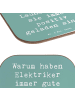 Mr. & Mrs. Panda Flaschenuntersetzer Spruch Positiver Elektriker... in Meeresbrise