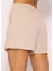 SASSYCLASSY Musselin Shorts mit Leo-Print in Beige