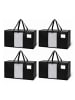 relaxdays 4x Umzugstasche in Schwarz - 100 l