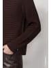 monari Basic Strickpullover mit Rippenstruktur in Black Coffee