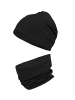 TupTam Unisex Kinder Beanie Mütze Schlauchschal Set in schwarz