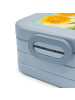 Mr. & Mrs. Panda Bentobox Blume Sonnenblume Design mit Spruch in Blau Pastell