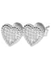 Adeliás Damen Ohrstecker Herz aus 925 Silber mit Zirkonia in silber