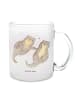 Mr. & Mrs. Panda tasse glas Otter Hände halten ohne Spruch in Transparent