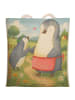 Mr. & Mrs. Panda Tote Bag Pinguin mit Kind Design ohne Spruch in Weiß