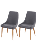 MCW 2er-Set Retro-Esszimmerstuhl B44, Stoff/Textil dunkelgrau