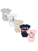 TupTam Baby Kurzarm Body mit Aufdruck Spruch 5er Pack in beige/rosa