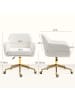 HOMCOM Bürostuhl in Cremeweiß 60L x 61B x 88H cm