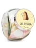 Mr. & Mrs. Panda Bonbonglas Igel Blumen mit Spruch in Gelb Pastell
