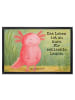 Mr. & Mrs. Panda Fußabtreter Axolotl Glücklich Design mit Spruch in Weiß
