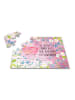Mr. & Mrs. Panda Puzzle Einhorn Schwein mit Spruch in Rot Pastell