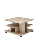CALICOSY Couchtisch auf Rädern mit Nischen in Helles - (W)76  x (H)44  x (L)76 cm