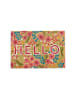 relaxdays Fußmatte "Hello Blumen" in Bunt - (L)60 x (B)40 cm
