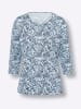 Sieh an! 3/4-Arm-Shirt in ecru-himmelblau-bedruckt