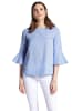 PETER HAHN Bluse cotton in hellblau/w