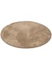 Pergamon Hochflor-Teppich Silky Rund in taupe