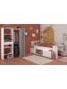 Parisot Kinderzimmer weiß, Eiche 2-teilig, Set mit Stauraumbett und Kleiderschrank