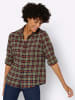 WITT WEIDEN Flanellbluse in oliv-rostrot-kariert