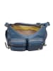 DuDu Pocket Schultertasche Leder 30 cm in denim blue