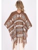 VIRITA Women Poncho in Kamel Mehrfarbig