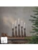 STAR Trading Kerzenleuchter ,Midja, LED, 5-armig, Holz in Wallnuss-Optik