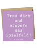 Mr. & Mrs. Panda Grußkarte Spruch Neue Sportart Mut mit Spruch in Lavendeltraum