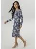 Aniston SELECTED Jerseykleid in rauchblau-wollweiß-schwarz