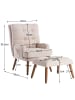 ABRIHOME Loungesessel mit Fußstütze in Beige, Rückenlehne 5-stufig verstellbar