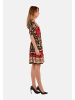 TOOCHE Kleid "Schwarz/Rot Flower" in Bunt