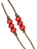IZIA Damen Perlenkette in Rot Gold Mehrfarbig