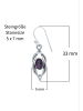 mantraroma 925er Silber - Ohrringe (L) 9 x (B) 33 mm mit Amethyst facettiert