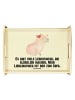 Mr. & Mrs. Panda Holztablett Capybara Blume mit Spruch in Gelb Pastell