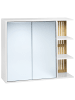 Beliani Bad-Spiegelschrank NUBES in Weiß/Braun - (W) 80 x (H) 70 x (L) 21 cm