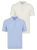 Felix Hardy Polo Shirt Kurzarm in Ecru-Blau